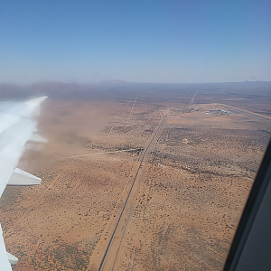 View of Hosea Kutako Airport Namibia from the plane