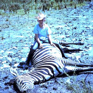 Hunt Selous Plain Zebra in Tanzania during 60's