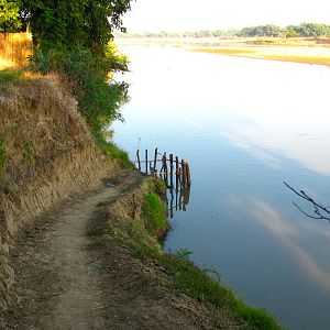 Crocodile cage at Chanjuzi built after croc grabbed Felix