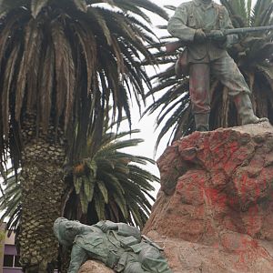 Statue memorialising the German soldiers who died during the 1905 war against the Herreros