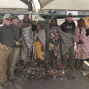 Buying some souveniers from the himba ladies