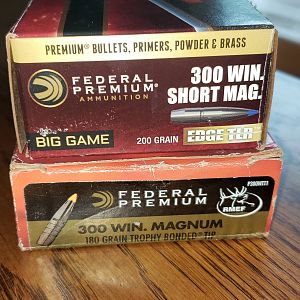 200 Grain Magnum .300 Federal Edge TLR & Federal 180 grain Trophy Bonded .300 Magnum