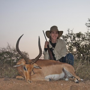 My wife with her first ever animal