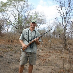 Neil with his new PH rifle or is that Katherine's 7 by 57