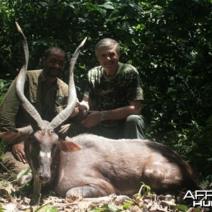 Bela Hidvegi with Forest Sitatunga hunted in Cameroon