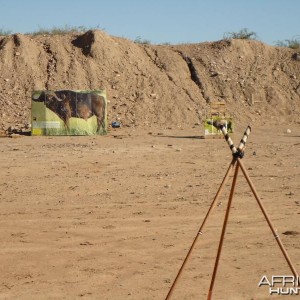 In the AZ desert practicing before my Zimbabwe hunt