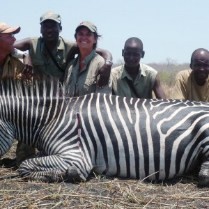 Zebra hunted in the Selous, Tanzania