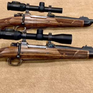 Pair of American Hunting Rifles Custom rifles chambered in 375 H&H and 505 Gibbs