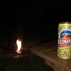 Relaxing at camp with a local Beer