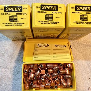 45 Bullets Speer 200gr. JHP