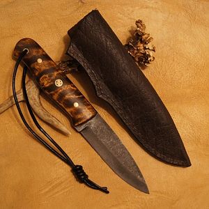 Knife & Sheath made out of Cape Buffalo Leather