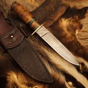 Knife & Sheath made out of Cape Buffalo Leather