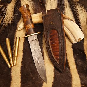 Knife & Sheath made out of Cape Buffalo Leather