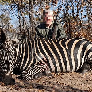 Tanzania Hunting Burchell's Plain Zebra