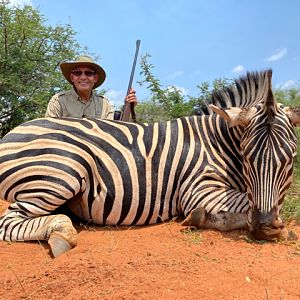 South Africa Hunt Burchell's Plain Zebra