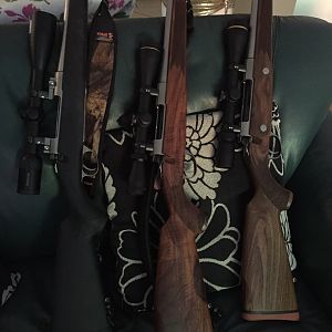 3 Sako Rifles & Left Sako 270 Rifles  with Swarovski scope.