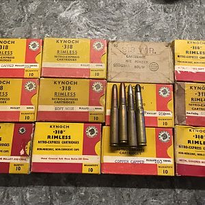 Four most common vintage Westley Richards 318 rounds