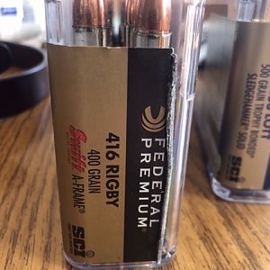 416 Rigby Lott Federal Premium Safari Cape-Shok Ammunition