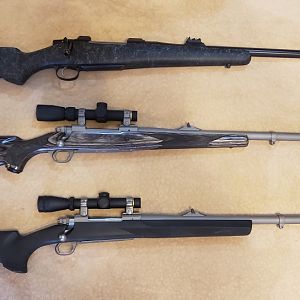 CZ 485 Lott 25' barrel Rifle, 375 23' Barrel Ruger Alaskan Laminate Rifle & 416 Ruger Alaskan Rifle