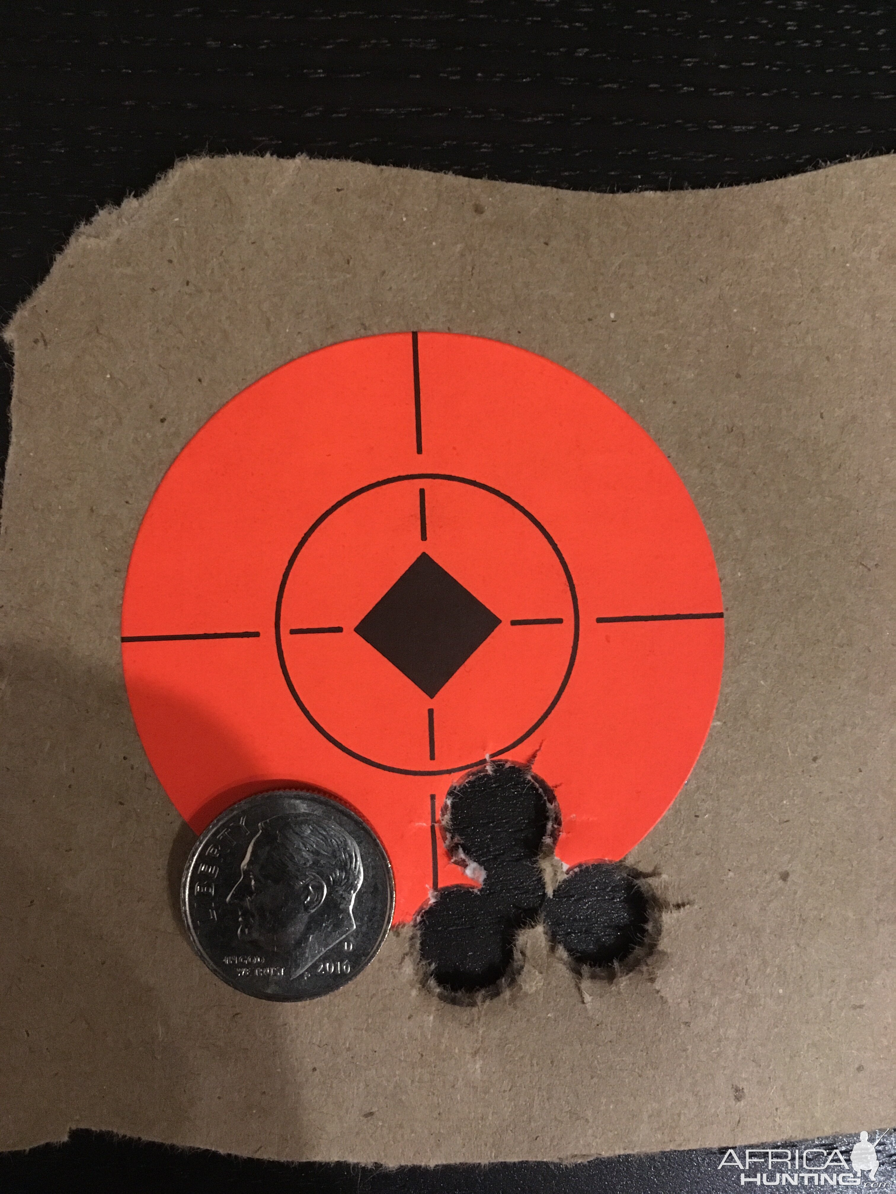 100 yard 3 shot group .416 400 gr solid