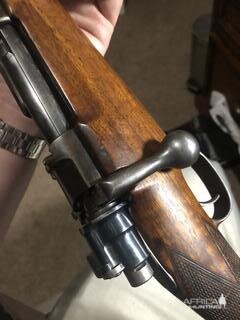 1907 Rigby in 303 British Rifle with an original slant box commercial Oberndorf Mauser action