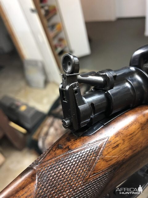 375 H&H by Holland & Holland Aperture sight windage adjustment