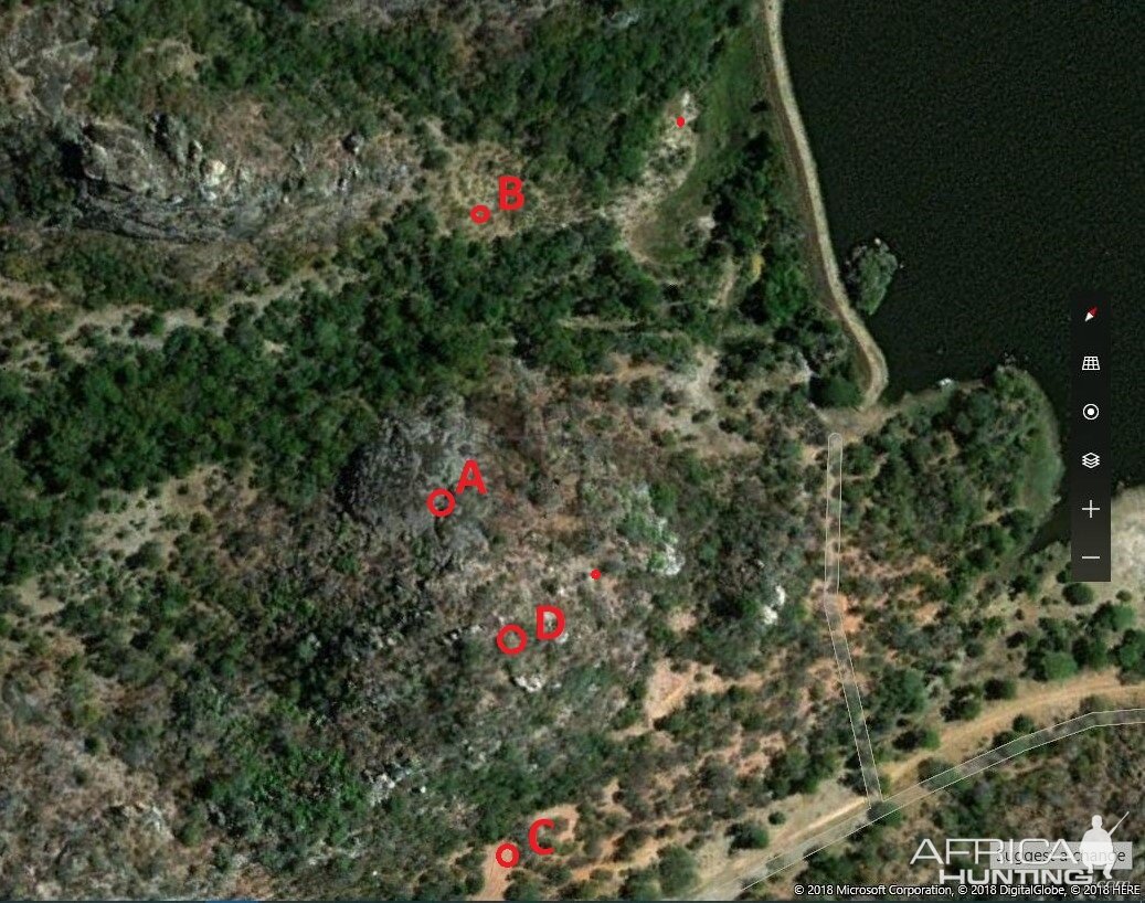 3D-ish aerial image below you can see the area where we were hunting