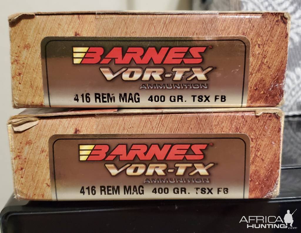 416 Remington ammo Barnes 400gr TSX