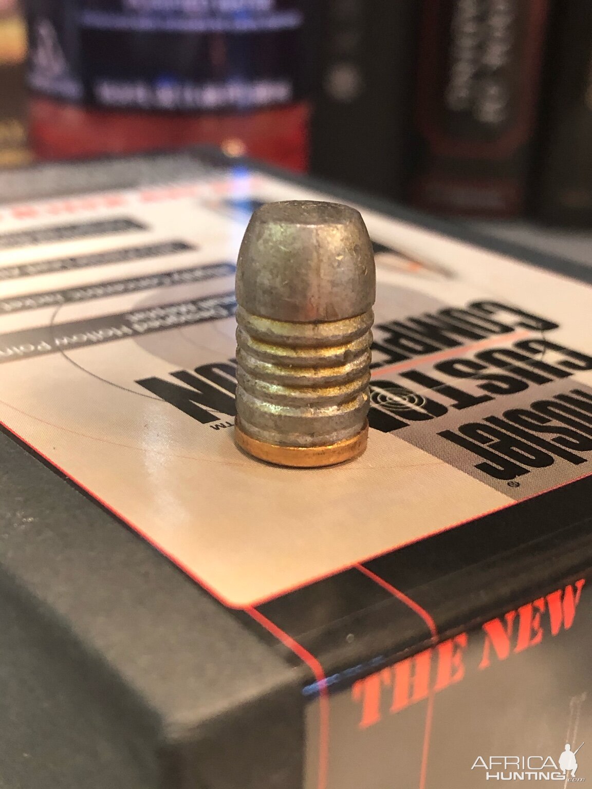 43.5gr H4198 with the 265gr gas checked Ranch Dog bullet