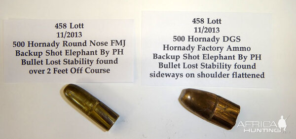 500 Hornady Round Nose FMJ & 500 Hornady DGS