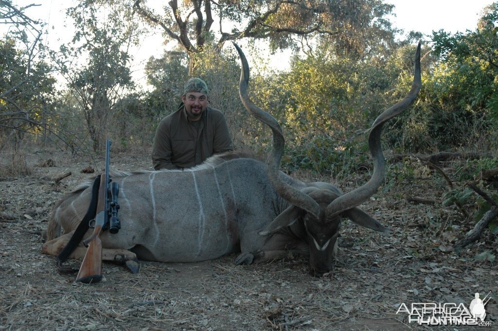 55 inch Kudu hunted in Zimbabwe