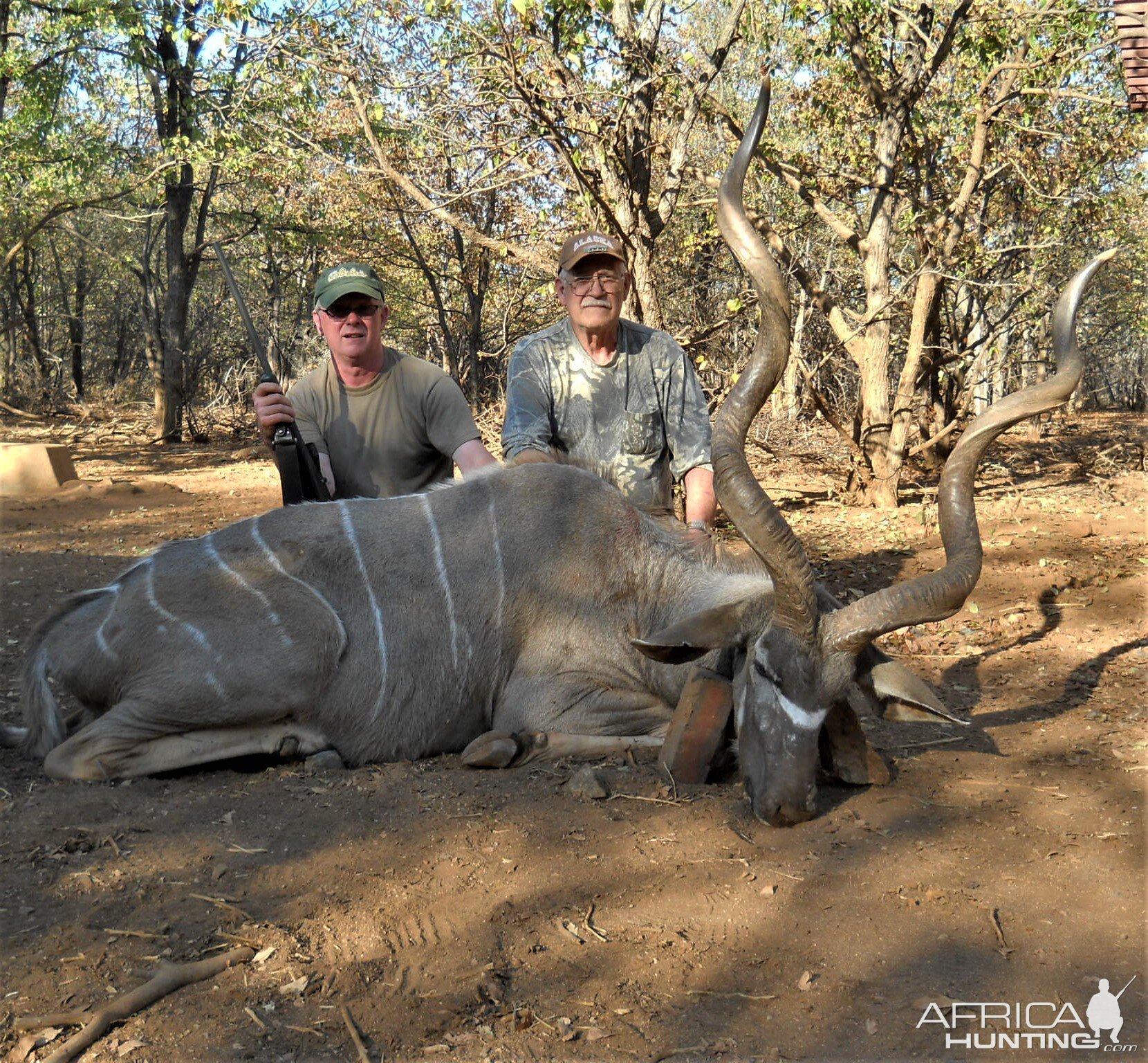 a friend and i with his kudu bull