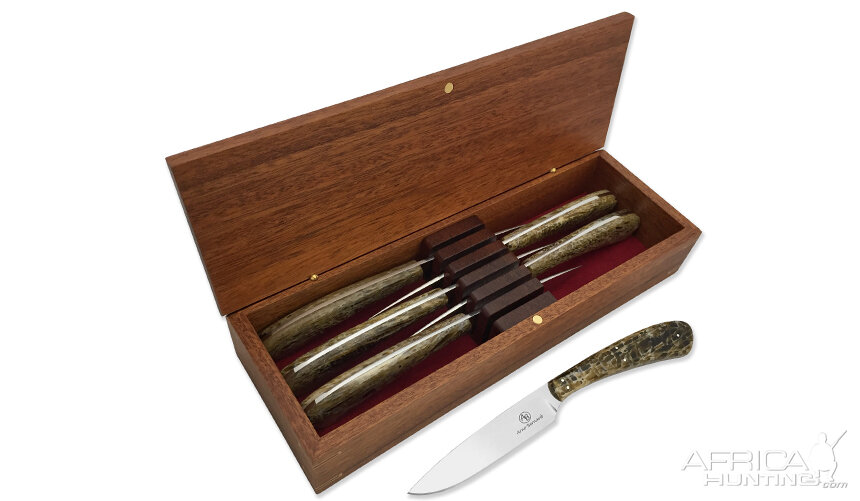 Arno Bernard Kudu Horn Handled Steak Knives from African Sporting Creations