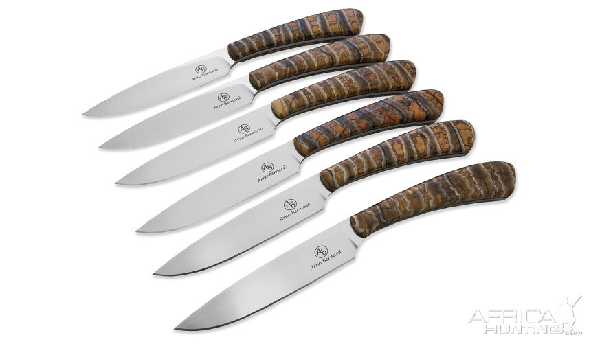 Arno Bernard Mammoth Molar Handled Steak Knives from African Sporting Creations