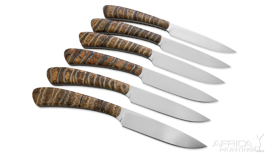 Arno Bernard Mammoth Molar Handled Steak Knives from African Sporting Creations