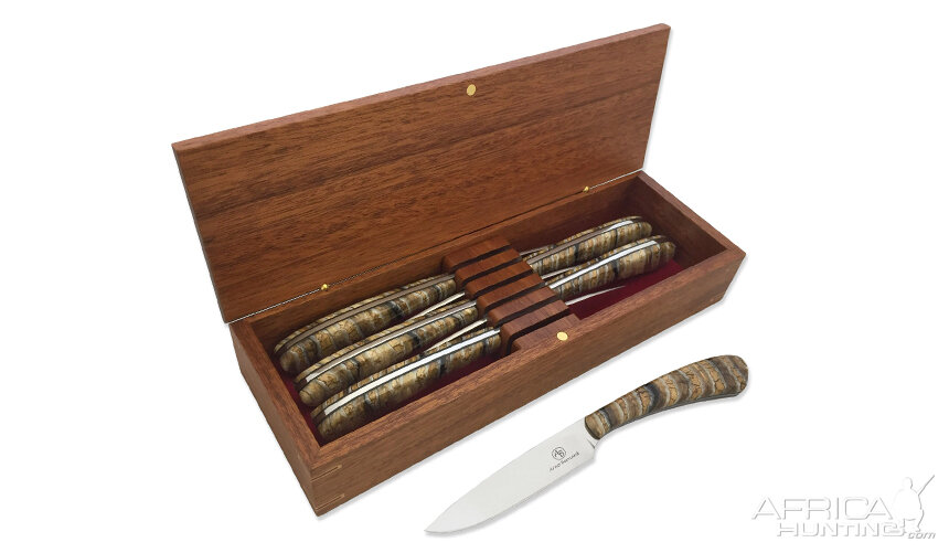 Arno Bernard Mammoth Molar Handled Steak Knives from African Sporting Creations