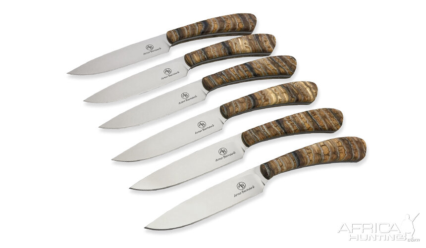 Arno Bernard Mammoth Molar Handled Steak Knives from African Sporting Creations