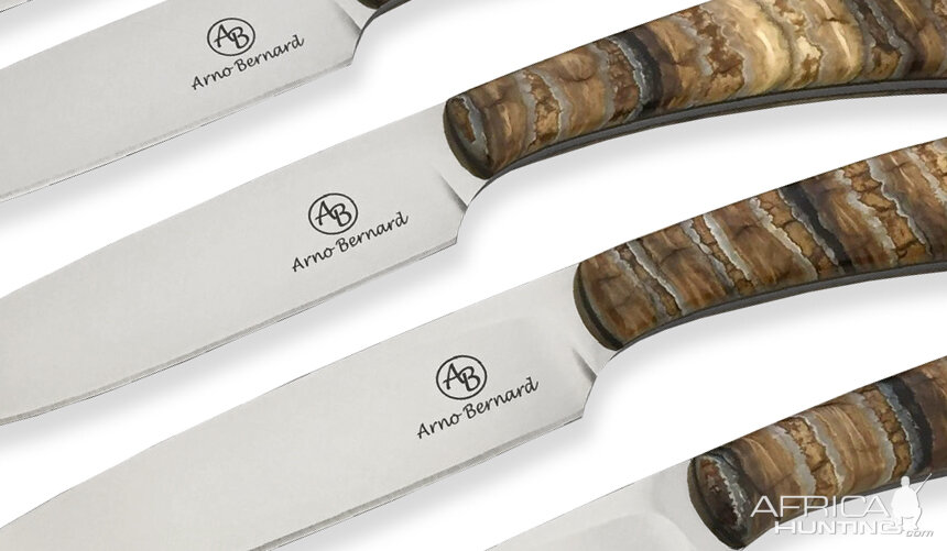 Arno Bernard Mammoth Molar Handled Steak Knives from African Sporting Creations