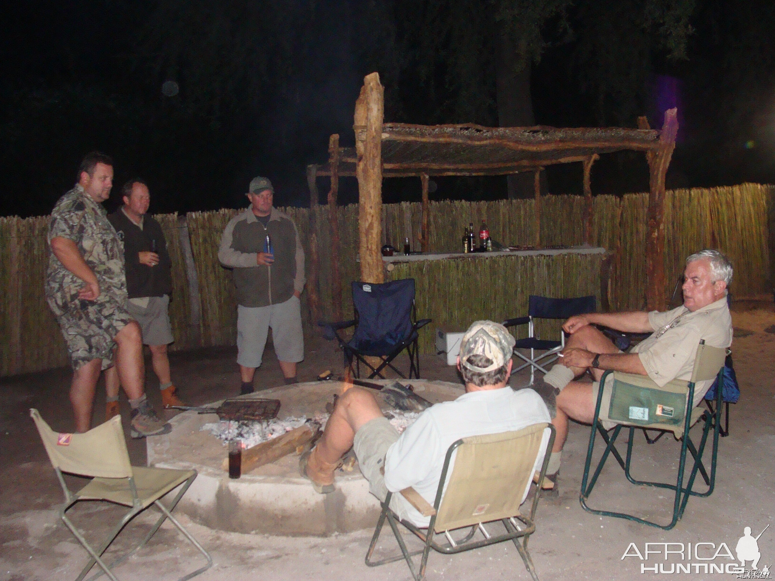 Around the camp fire in Gokwe South Concession Zimbabwe