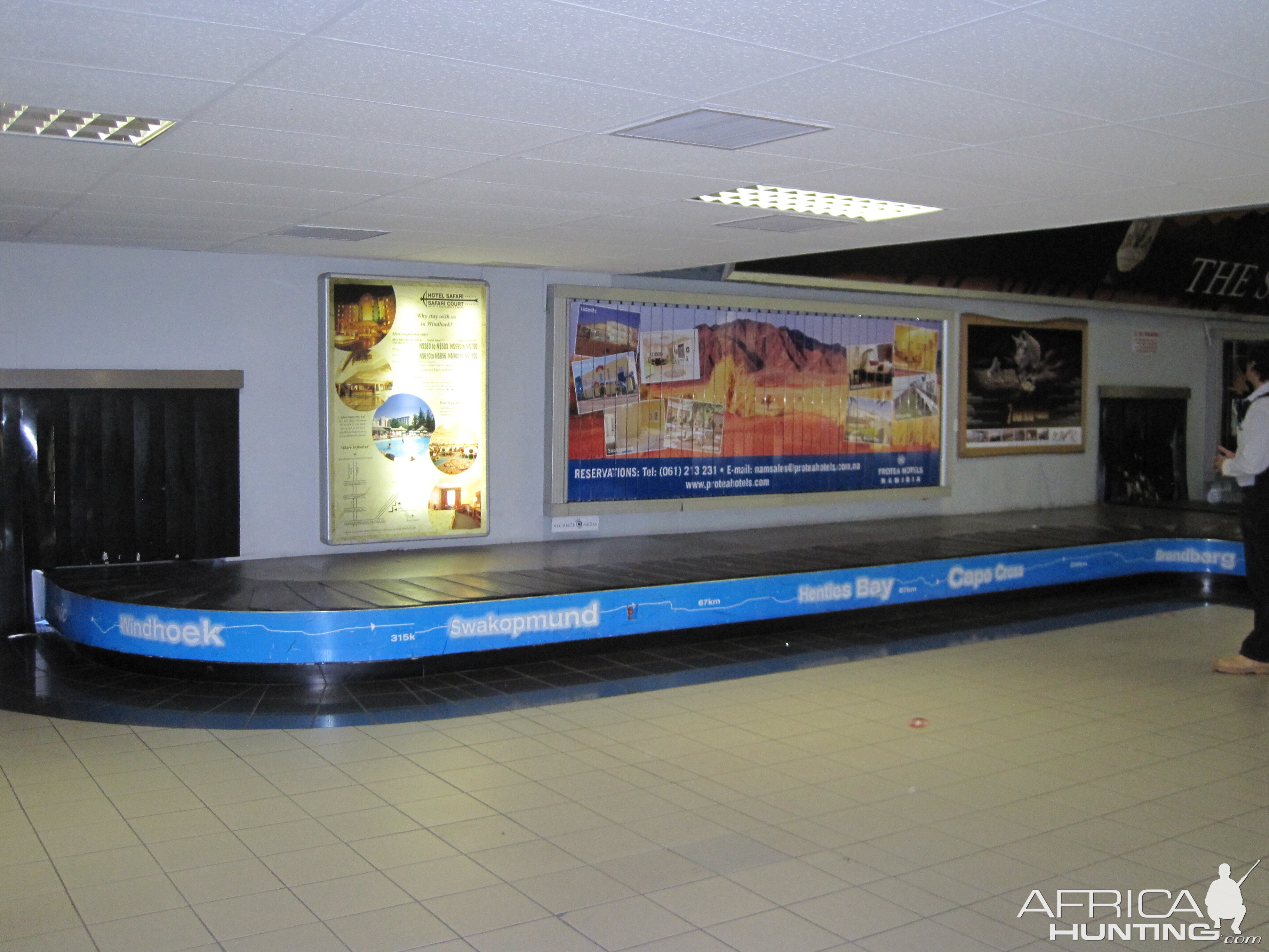 Baggage claim area at the International Airport in Windhoek, Namibia