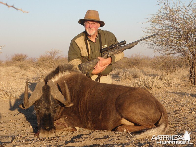 Black Wildebeest hunted with Ozondjahe Hunting Safaris in Namibia