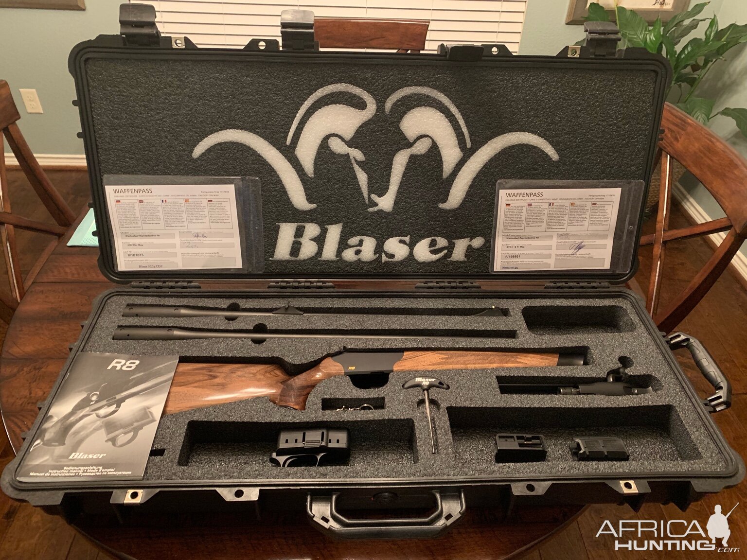 Blaser R8 Jaeger Rifle with 300 Win Mag & 375 H & H barrels