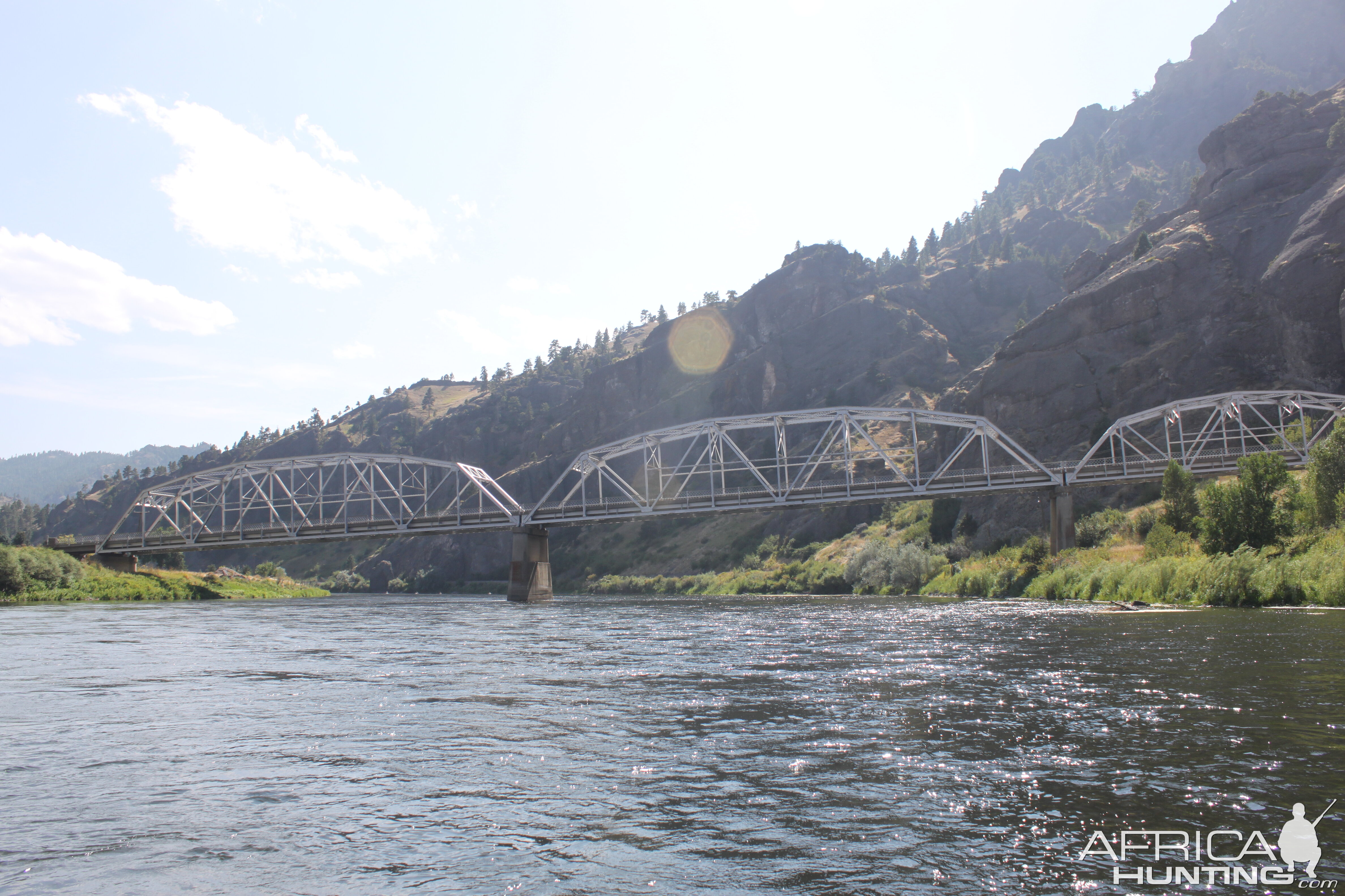 Bridge on the Missouri River in the canyon section