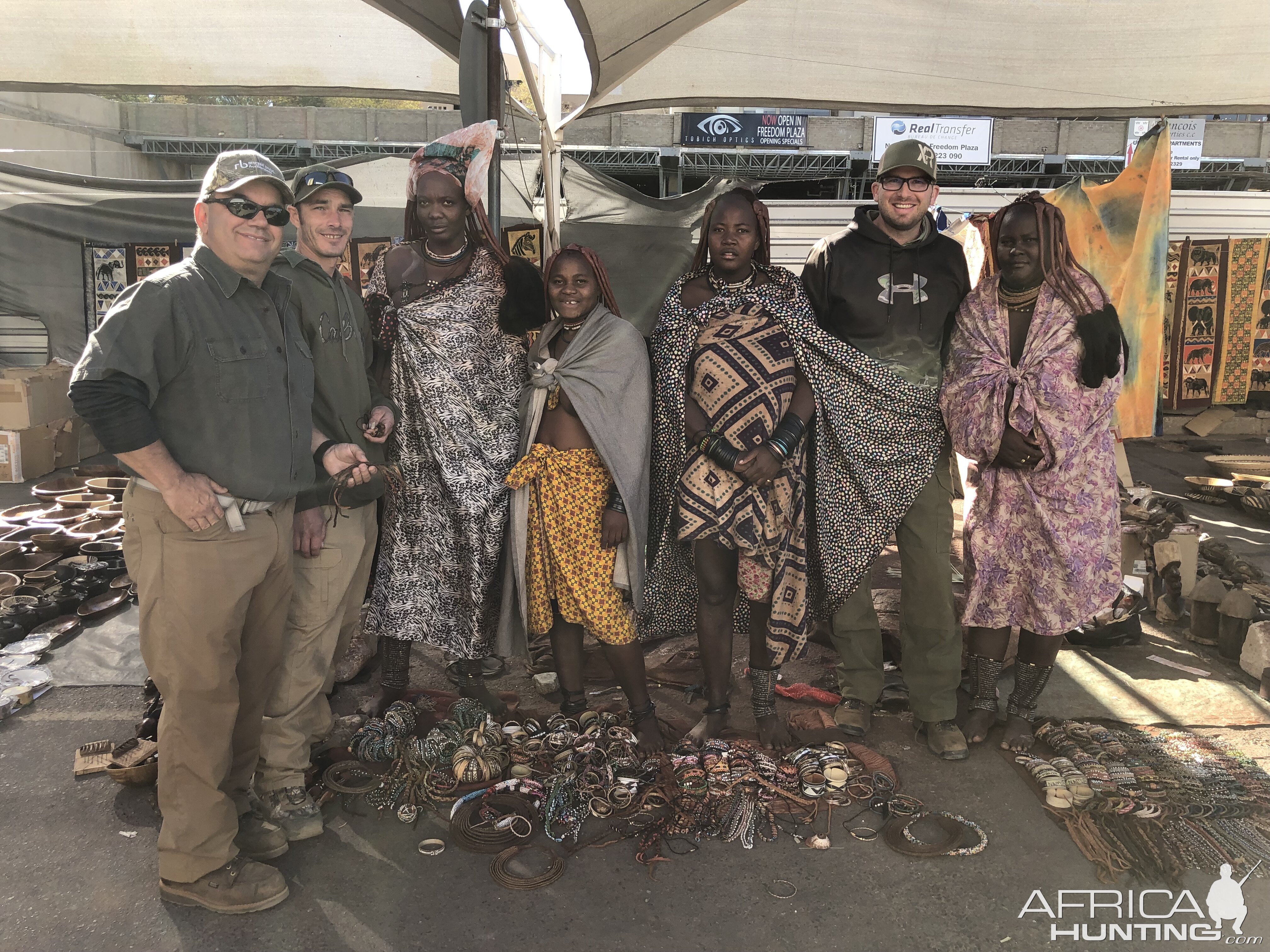 Buying some souveniers from the himba ladies