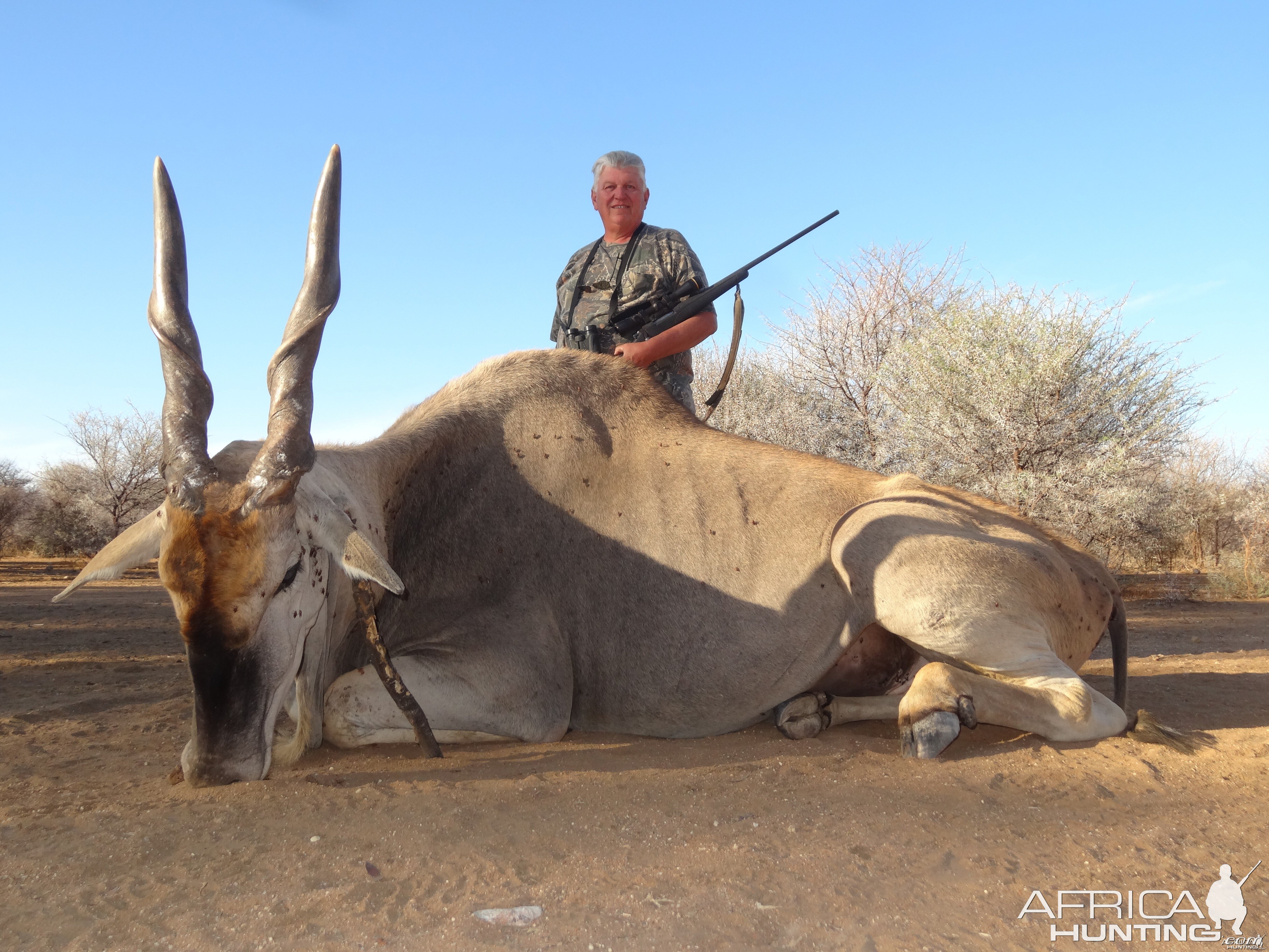 Cape Eland hunted with Ozondjahe Hunting Safaris in Namibia