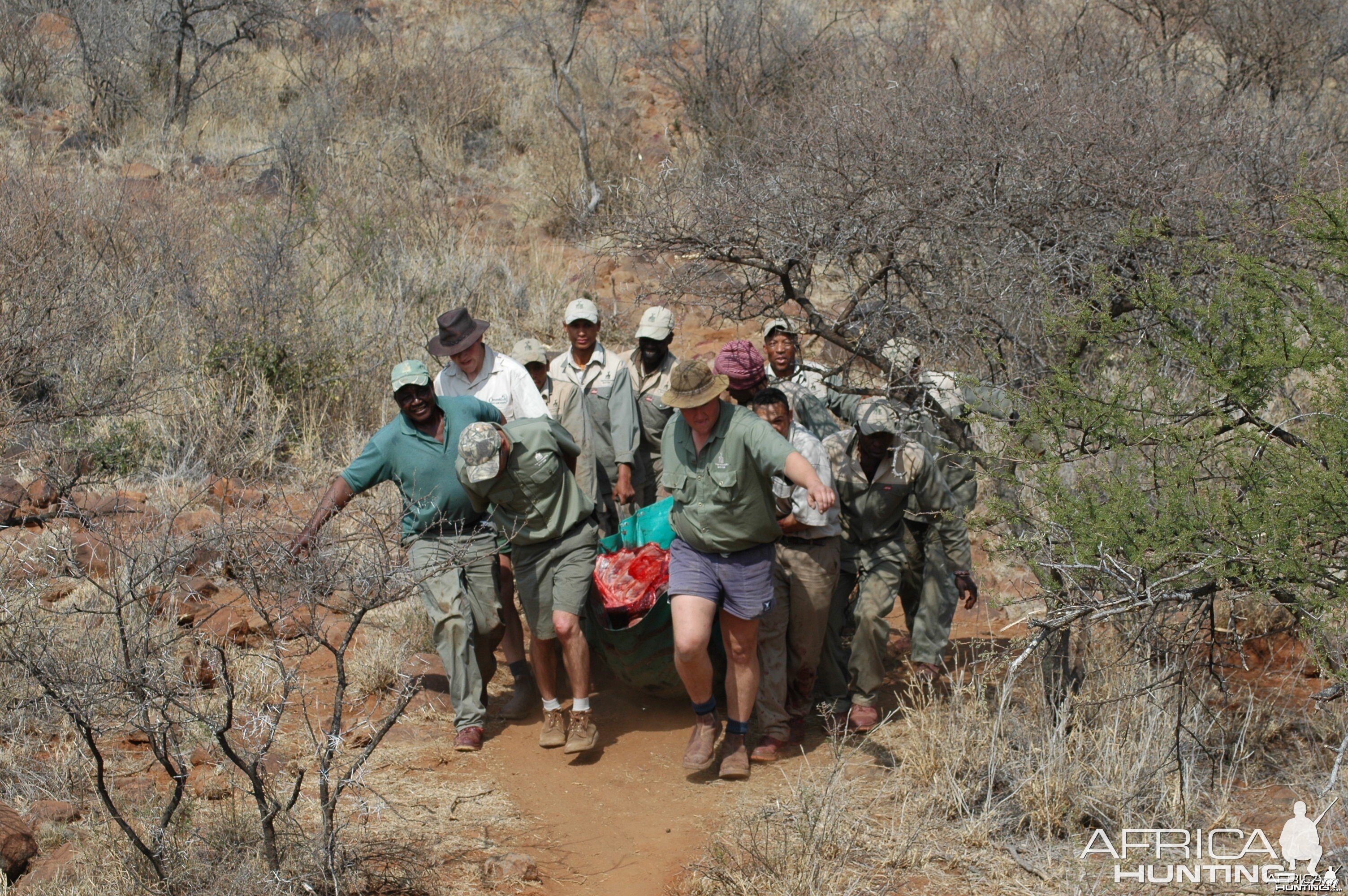 Carrying Half of my Eland down the hill