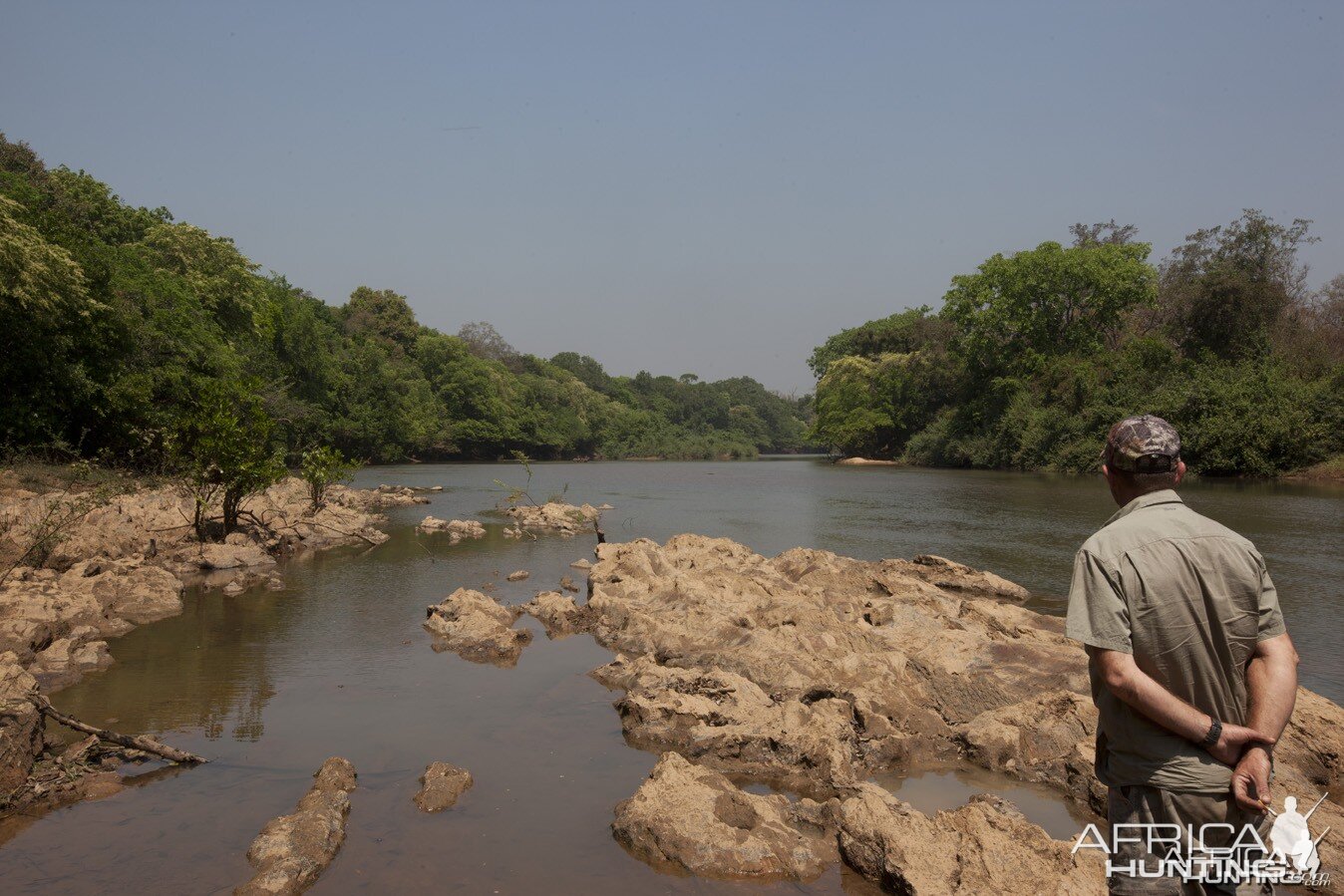 Christophe Morio looking at the Chinko River