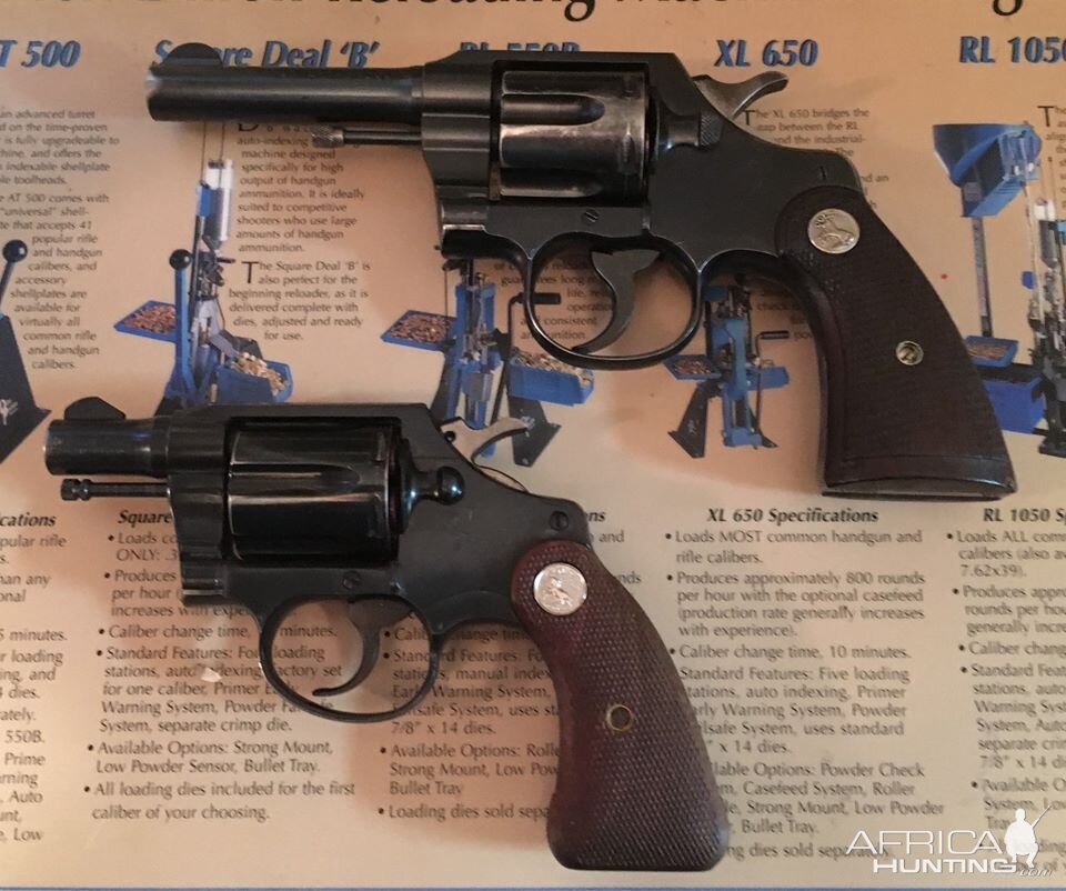 Colt Official Police Revolver manufactured in 1935 & Colt Detective Special Revolver made in 1968