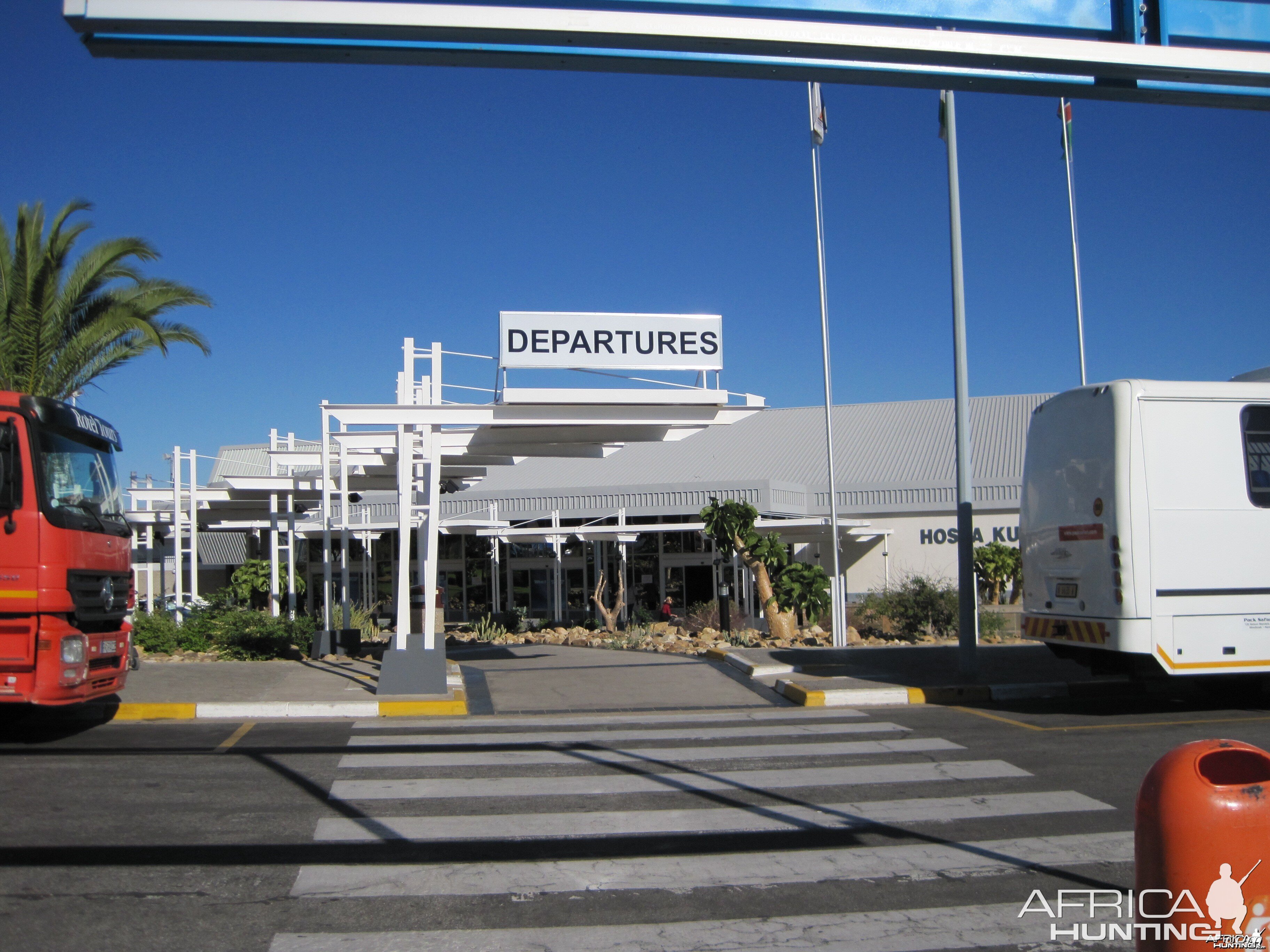 Departures at the International Airport in Windhoek, Namibia