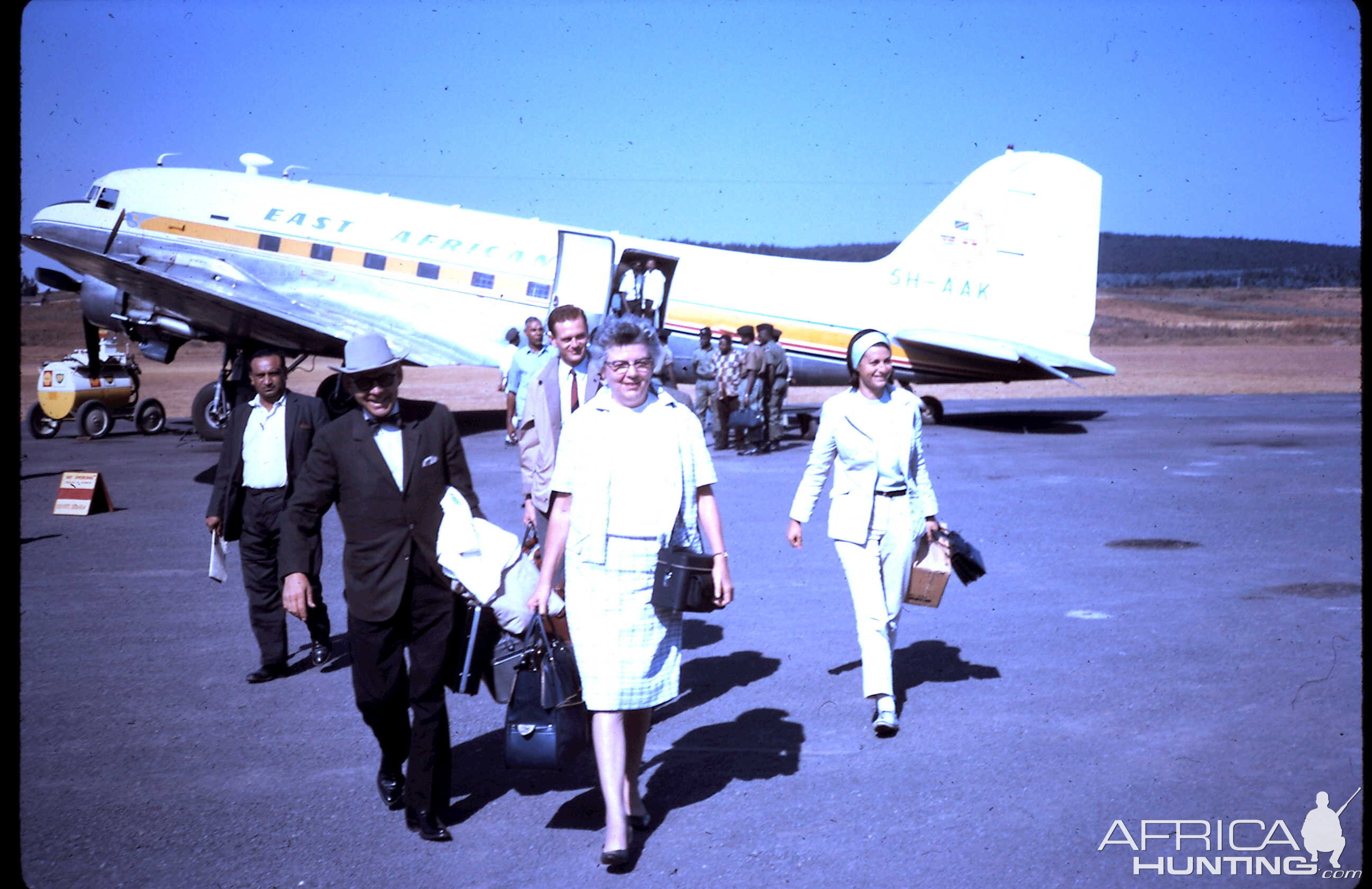 East African Airways. DC3 on the apron in Mbeya